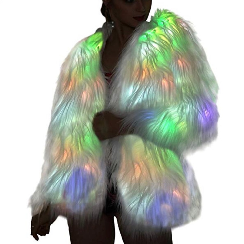 Light Up Faux Fur Coat